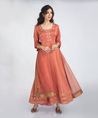 Rust anarkali set 1
