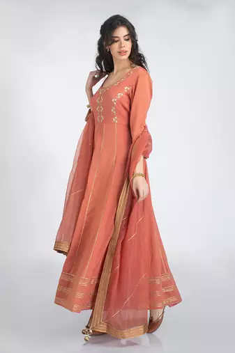 Rust anarkali set