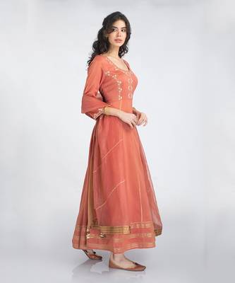 Rust anarkali set 3