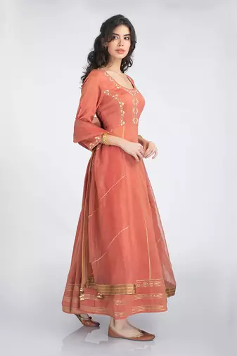 Rust anarkali set
