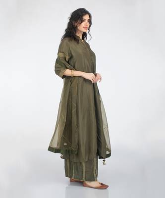Moss green kurta set 2