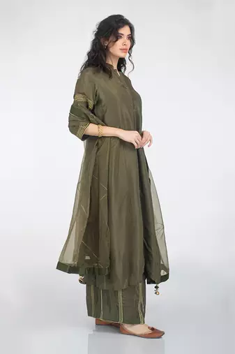 Moss green kurta set