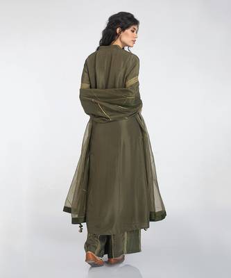 Moss green kurta set 3