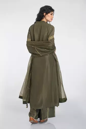 Moss green kurta set
