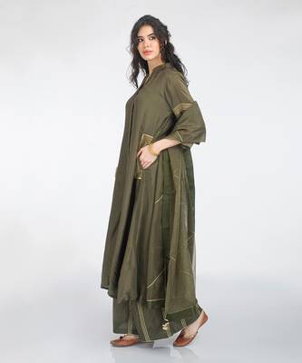 Moss green kurta set 4