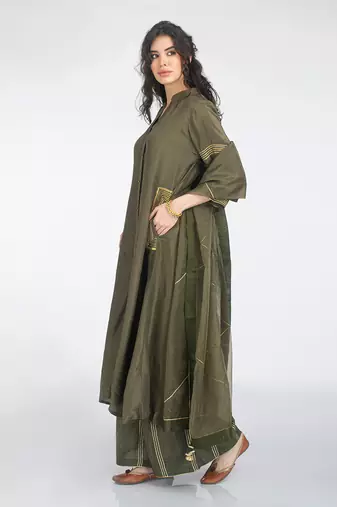 Moss green kurta set