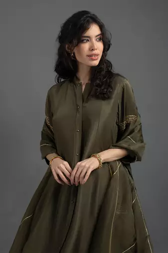Moss green kurta set