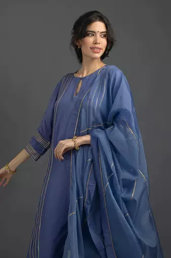 Neelam blue kurta set