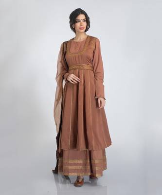 Brown anarkali set 1
