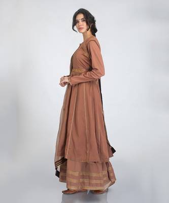 Brown anarkali set 2