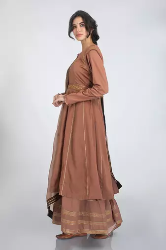 Brown anarkali set