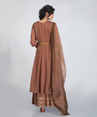 Brown anarkali set 3