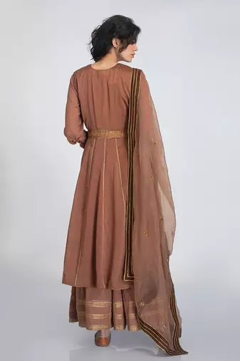 Brown anarkali set