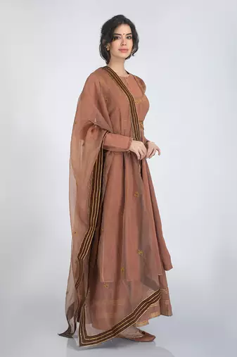 Brown anarkali set