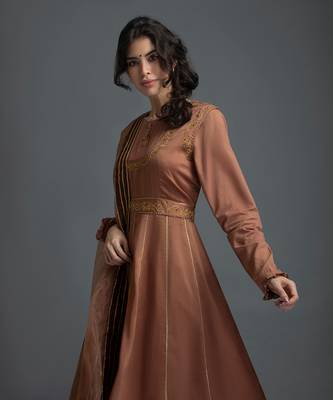 Brown anarkali set 5