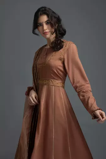 Brown anarkali set