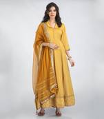 Golden beige anarkali set