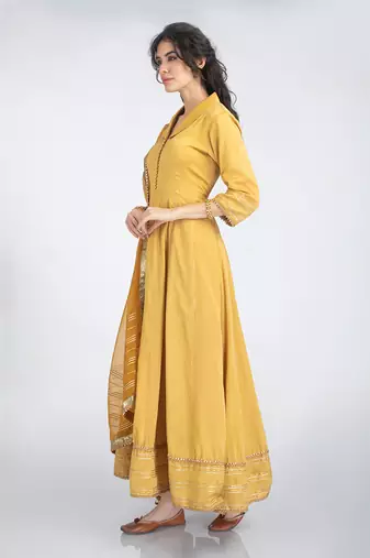 Golden beige anarkali set