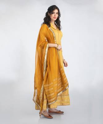 Golden beige anarkali set 3