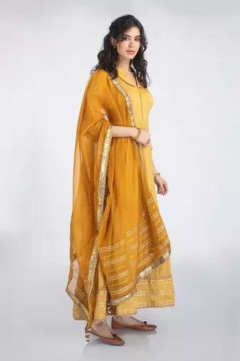 Golden beige anarkali set
