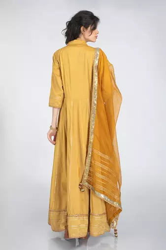 Golden beige anarkali set