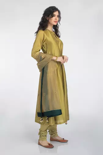 Olive green kurta set