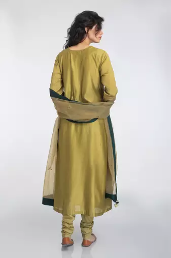 Olive green kurta set