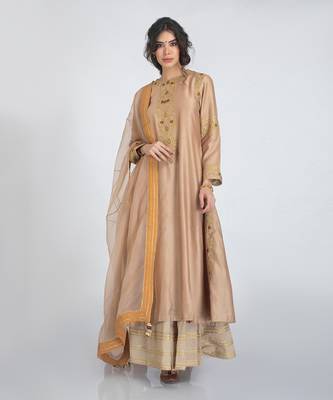 Rose beige kurta set 1