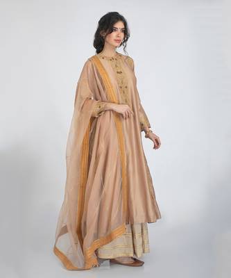 Rose beige kurta set 2