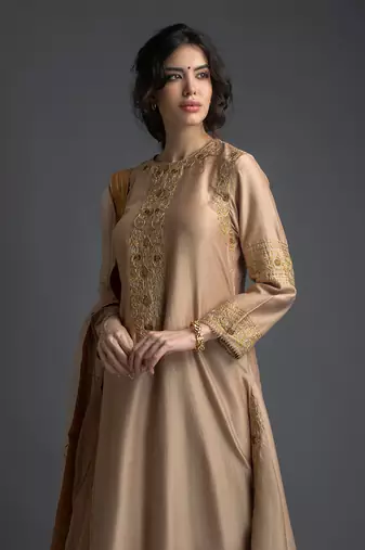Rose beige kurta set