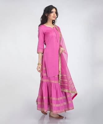 Taffy pink kurta set 1
