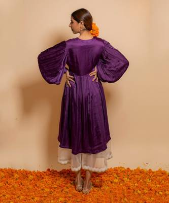 Violet front yoke kurta set 3