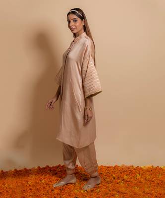Rose beige kurta set 3