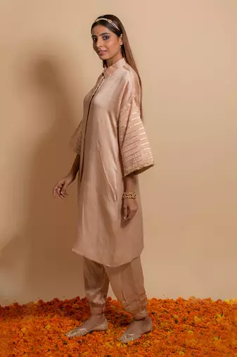 Rose beige kurta set