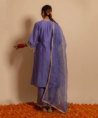 Lilac front yoke kurta set 3