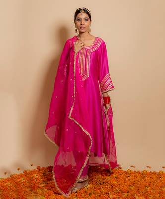 Fusia pink kurta set 1