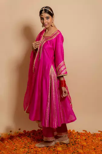 Fusia pink kurta set