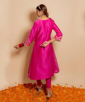 Fusia pink kurta set 3