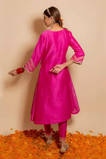 Fusia pink kurta set