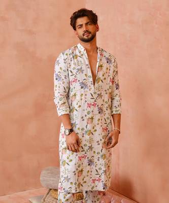 Ivory nargis print bomber kurta with jogger pant 1