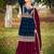 Navy Blue Contrast Palazzo Suit For Women