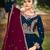 Navy Blue Contrast Palazzo Suit For Women