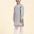Blue Floral Cotton Jacquard Kurta Pajama Set for Boys Ethnic Wear