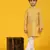 Yellow Floral Cotton Jacquard Kurta Pajama Set for Boys Ethnic Wear