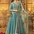 Sky Blue Embroidered Dola Silk Aanarakali Floor Length Suit