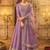 Lavender Embroidered Dola Silk Aanarakali Floor Length Suit