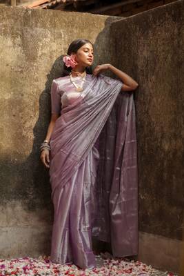 Lilac Tissue Saree 1
