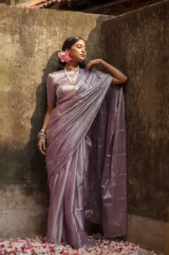 Lilac Tissue Saree
