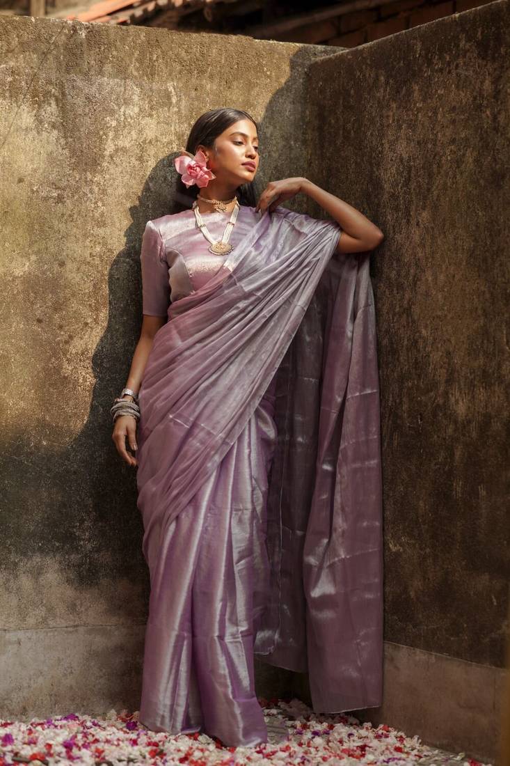 Lilac Tissue Saree