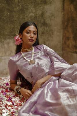 Lilac Tissue Saree 4